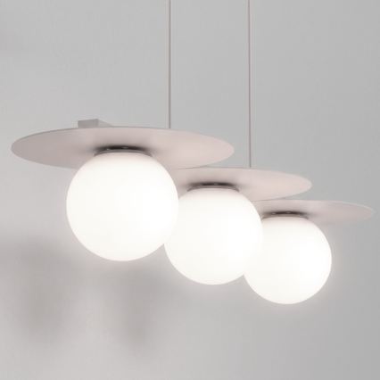 Luster na sajli FLAT 3xE27/15W/230V krem boje