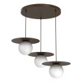 Luster na sajli FLAT 3xE27/15W/230V smeđi