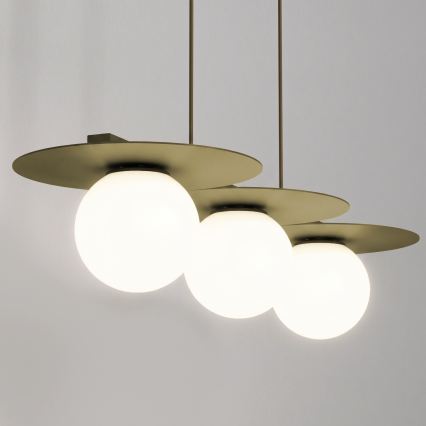 Luster na sajli FLAT 3xE27/15W/230V zlatni