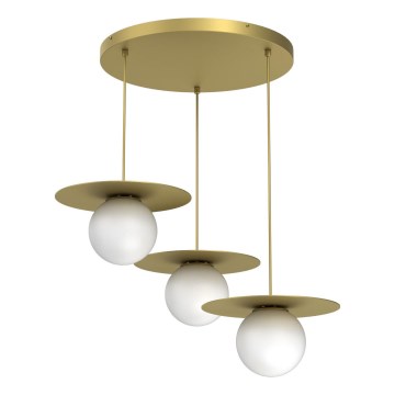 Luster na sajli FLAT 3xE27/15W/230V zlatni