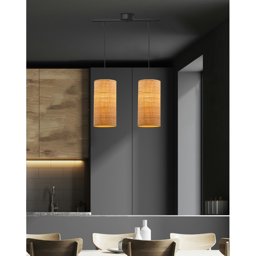 Luster na sajli FLERI 2xE27/60W/230V ratan