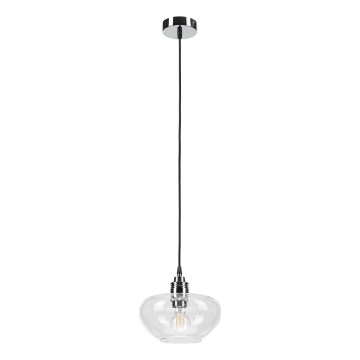 Luster na sajli FLO 1xE27/15W/230V sjajni krom/proziran