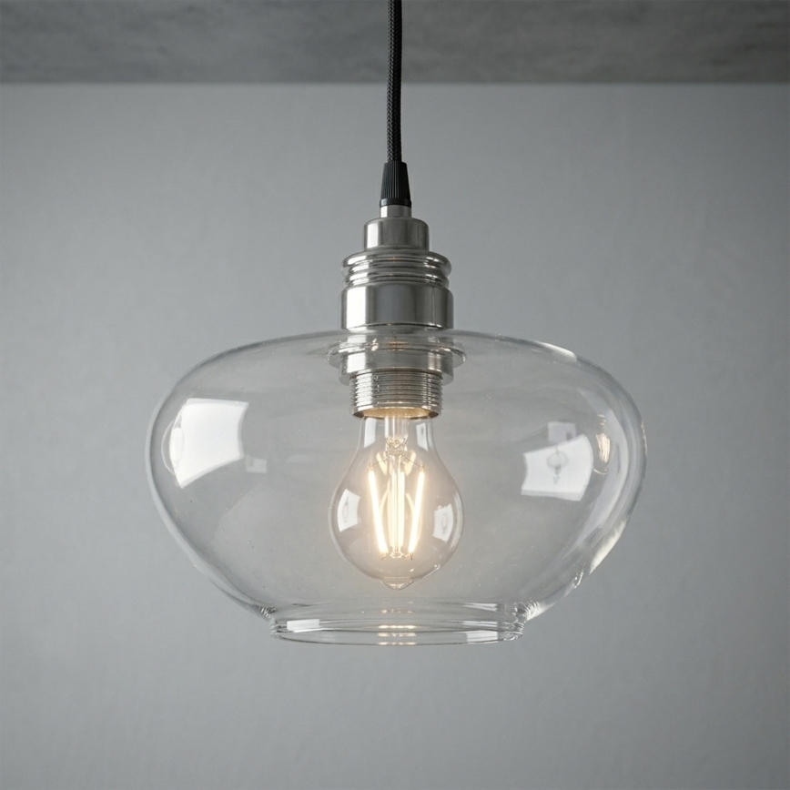 Luster na sajli FLO 1xE27/15W/230V sjajni krom/proziran