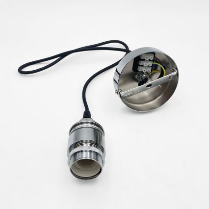 Luster na sajli FLO 1xE27/15W/230V sjajni krom/proziran