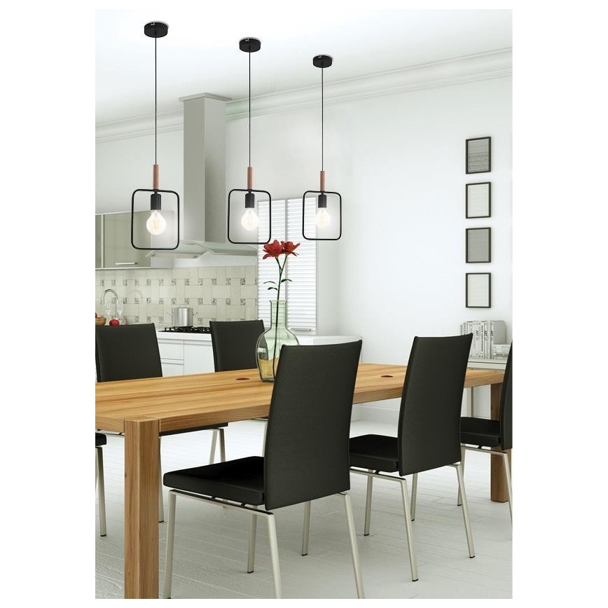 Luster na sajli FRAME 1xE27/60W/230V crna