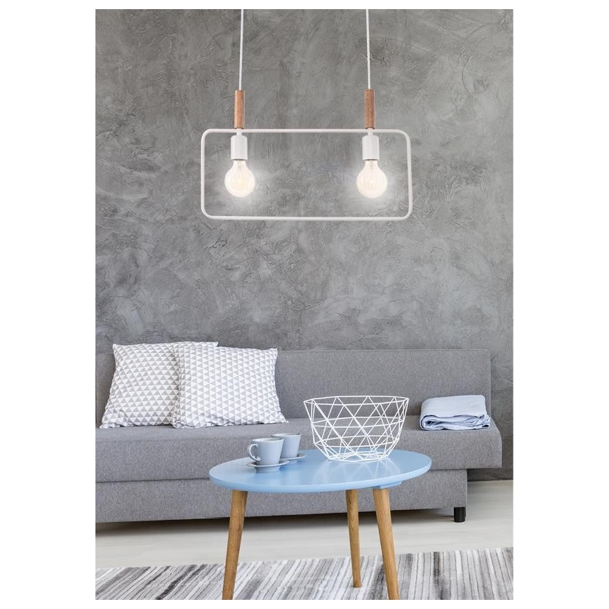 Luster na sajli FRAME 2xE27/60W/230V bijela