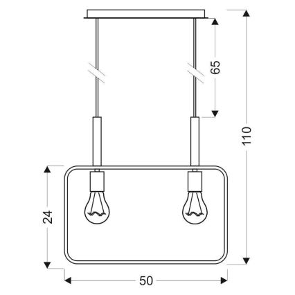 Luster na sajli FRAME 2xE27/60W/230V bijela