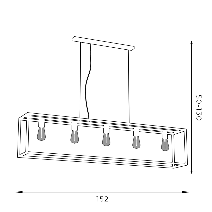 Luster na sajli FRAME 5xE27/60W/230V crna