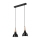 Luster na sajli FRANCESCA 2xE27/60W/230V crna/bukva