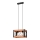 Luster na sajli FRIDA 2xE27/60W/230V crna/smeđa bukva