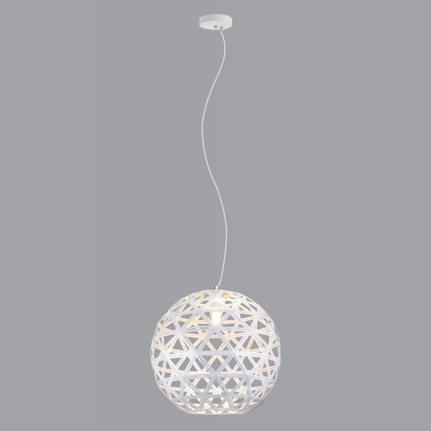 Luster na sajli FROZEN 1xE27/60W/230V pr. 50 cm bijela