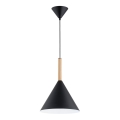 Luster na sajli FUKS 1xE27/15W/230V crna/bež