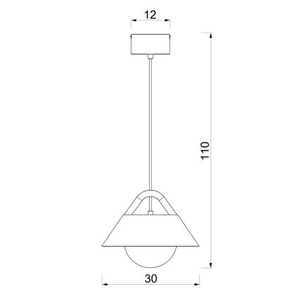 Luster na sajli FUNDA 1xE27/15W/230V brončane boje