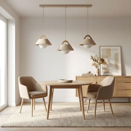 Luster na sajli FUNDA 3xE27/15W/230V bež