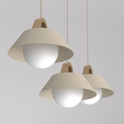 Luster na sajli FUNDA 3xE27/15W/230V bež