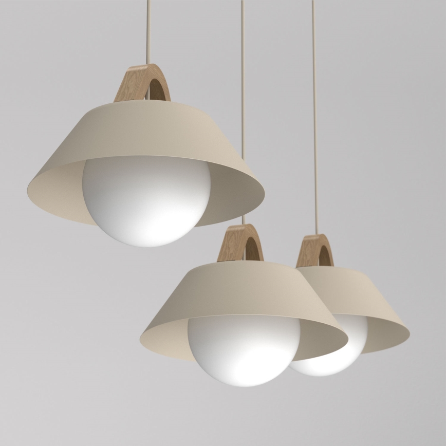 Luster na sajli FUNDA 3xE27/15W/230V bež