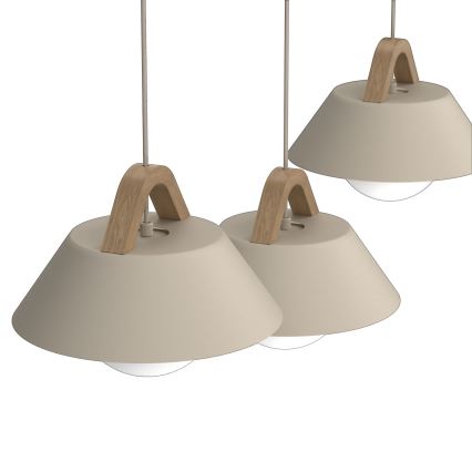 Luster na sajli FUNDA 3xE27/15W/230V bež