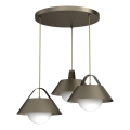 Luster na sajli FUNDA 3xE27/15W/230V brončana
