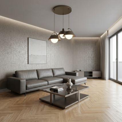 Luster na sajli FUNDA 3xE27/15W/230V brončana