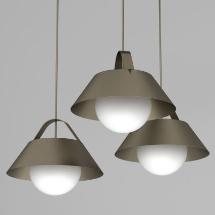 Luster na sajli FUNDA 3xE27/15W/230V brončana
