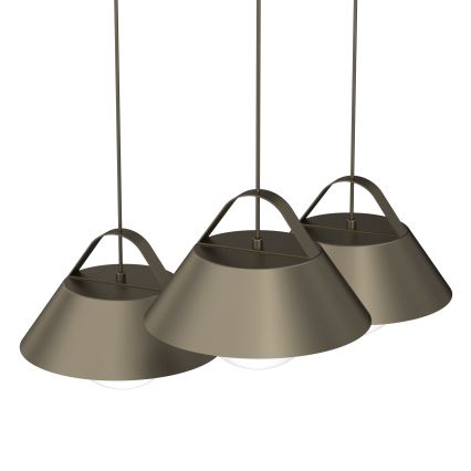 Luster na sajli FUNDA 3xE27/15W/230V brončana