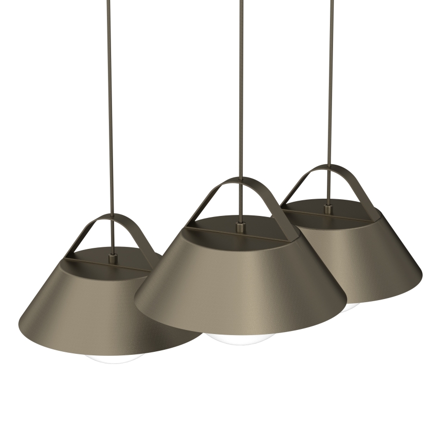 Luster na sajli FUNDA 3xE27/15W/230V brončana