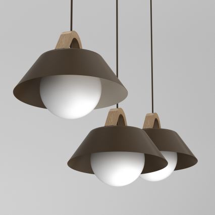 Luster na sajli FUNDA 3xE27/15W/230V smeđi