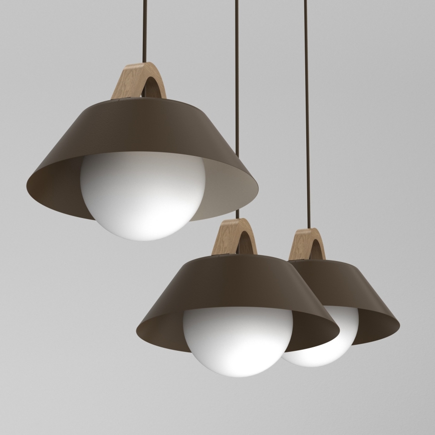 Luster na sajli FUNDA 3xE27/15W/230V smeđi