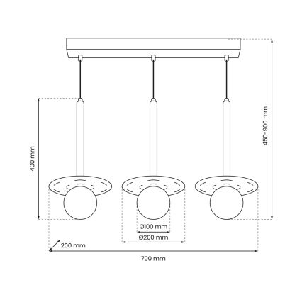 Luster na sajli FUTURA 3xG9/7W/230V crna