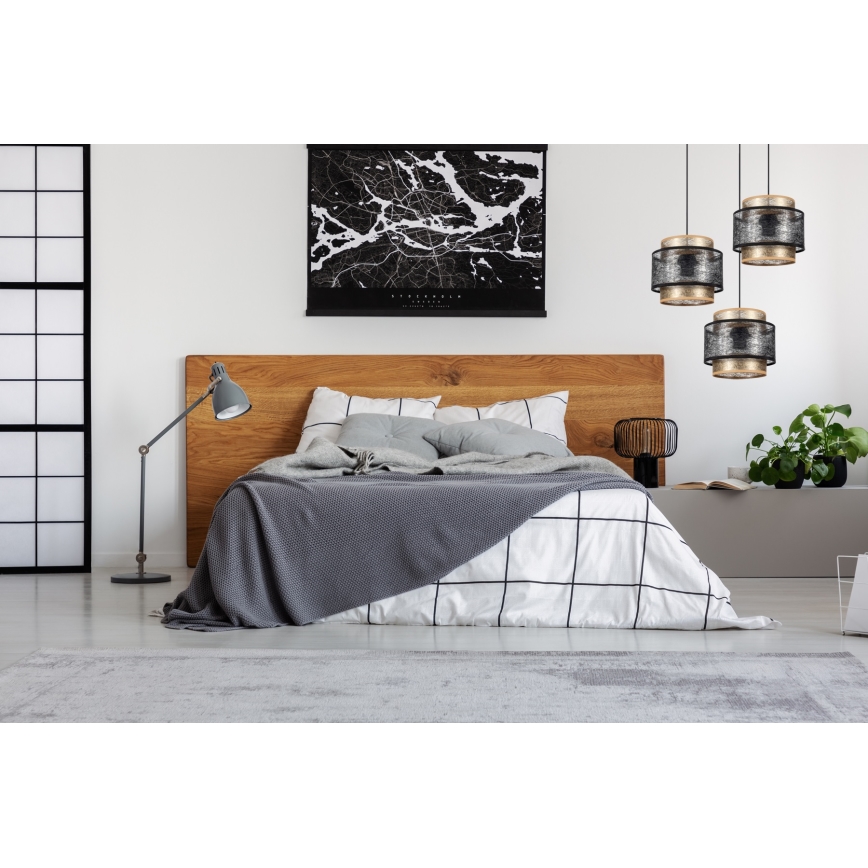 Luster na sajli GABI 3xE27/60W/230V zlatna/crna pr. 45 cm