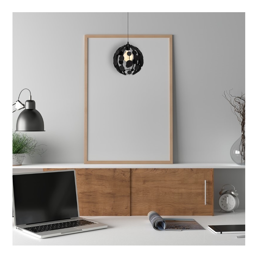 Luster na sajli GAIA 1xE27/60W/230V crna/smeđa pr. 18 cm