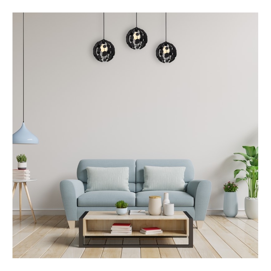 Luster na sajli GAIA 3xE27/60W/230V crna/smeđa