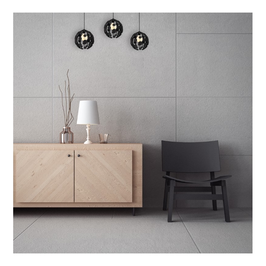 Luster na sajli GAIA 3xE27/60W/230V crna/smeđa