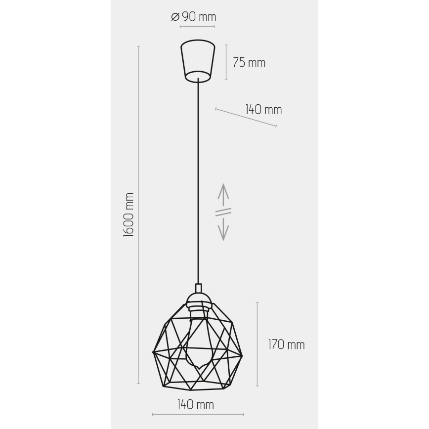 Luster na sajli GALAXY 1xE27/60W/230V