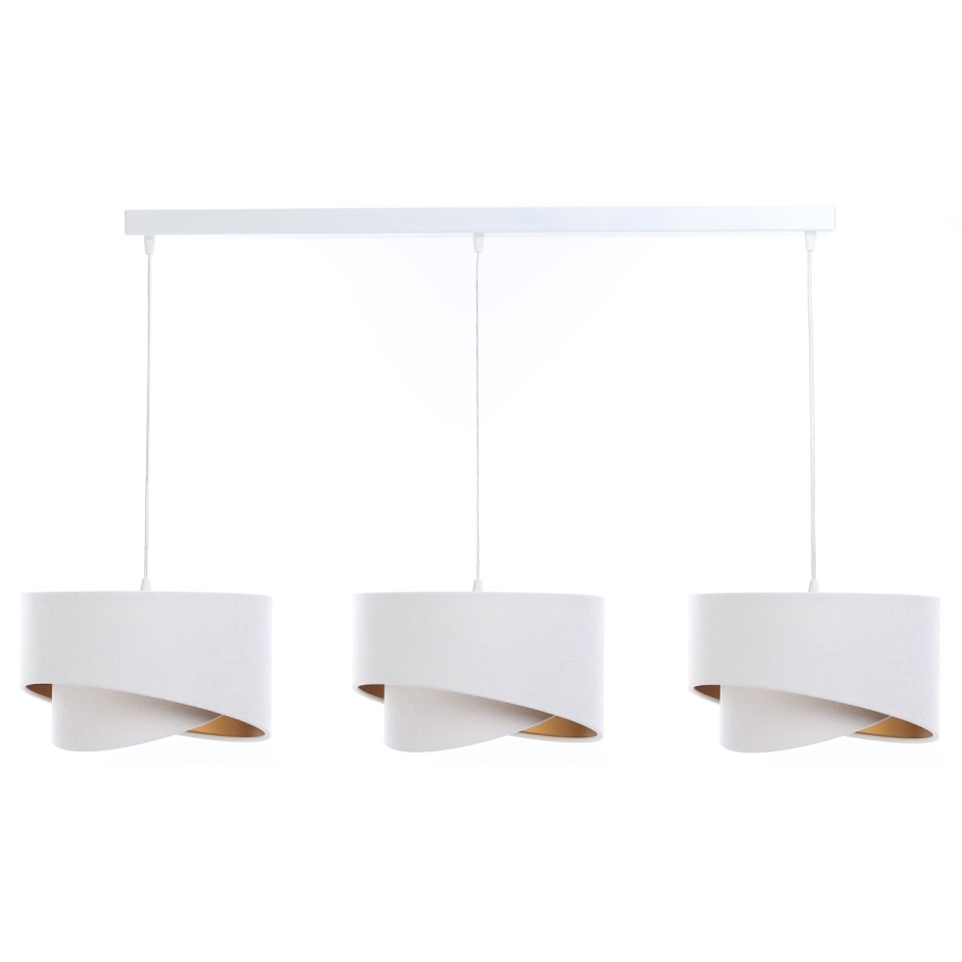 Luster na sajli GALAXY 3xE27/60W/230V bijela/zlatna