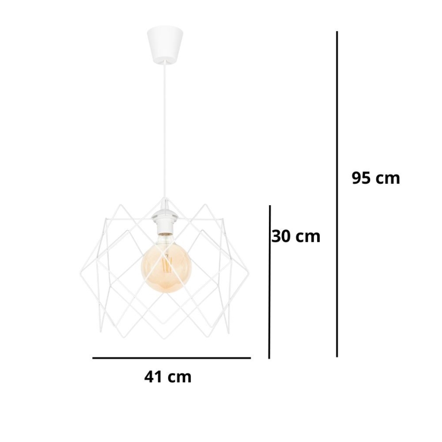 Luster na sajli GALL 1xE27/60W/230V bijela