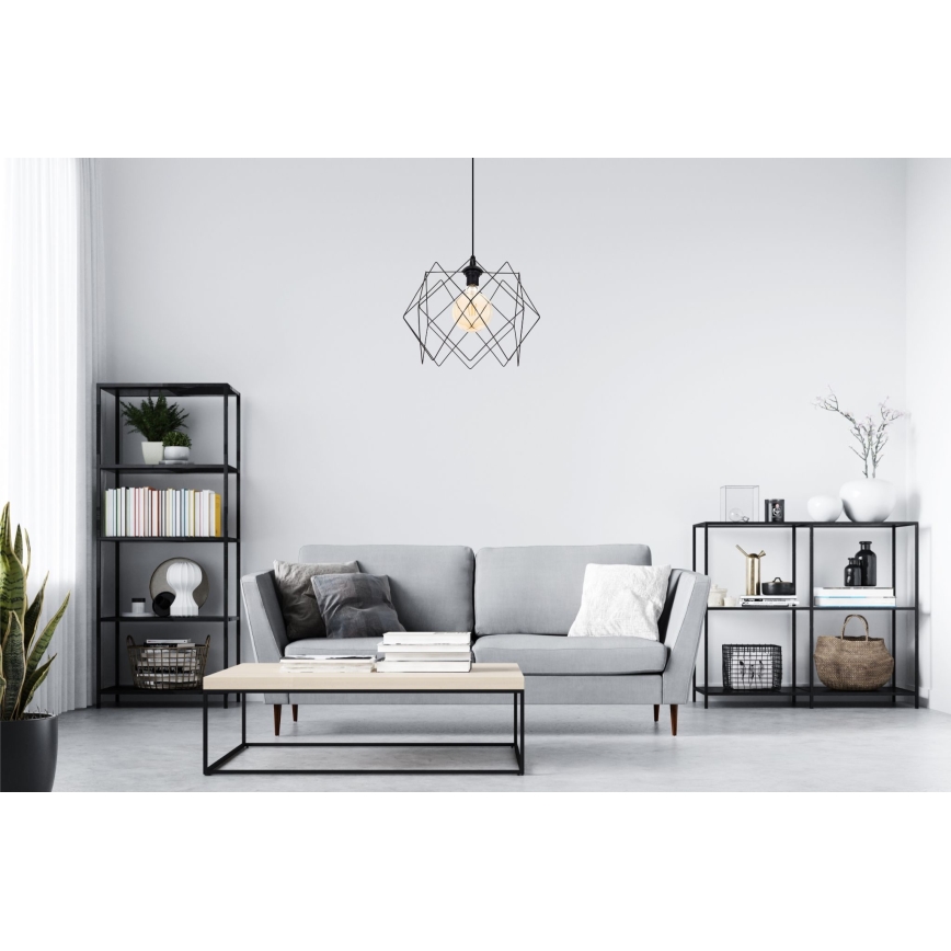 Luster na sajli GALL 1xE27/60W/230V crna