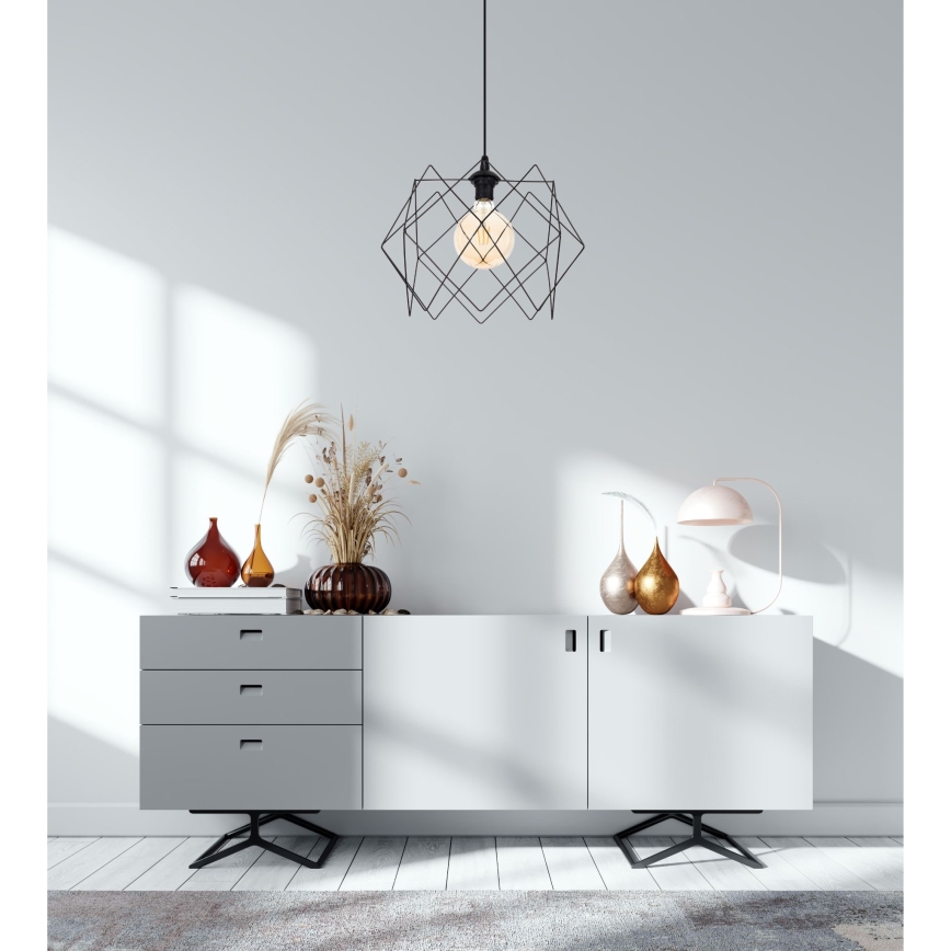Luster na sajli GALL 1xE27/60W/230V crna