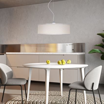 Luster na sajli GARDA 1xE27/60W/230V pr. 40 cm bijela