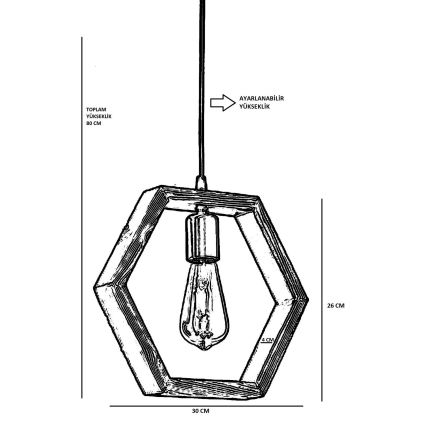 Luster na sajli GEOMETRIK 1xE27/60W/230V