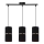Luster na sajli GINA 3xE27/60W/230V crna