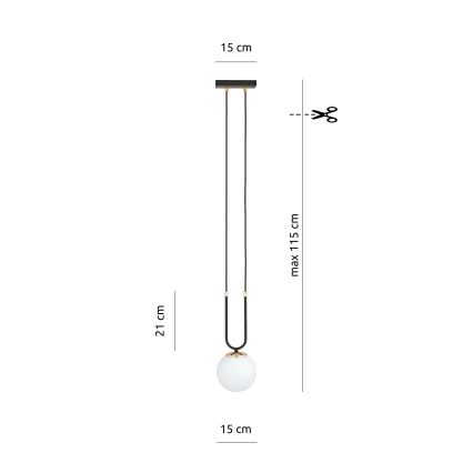Luster na sajli GLAM 1xE14/10W/230V crna