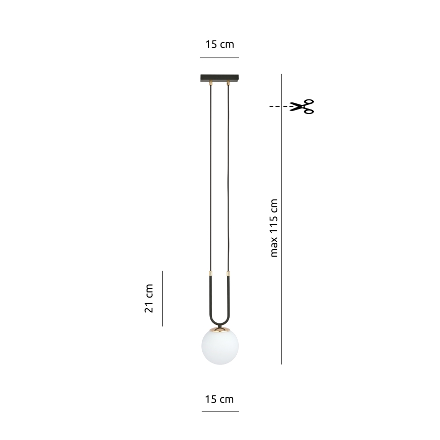 Luster na sajli GLAM 1xE14/10W/230V crna