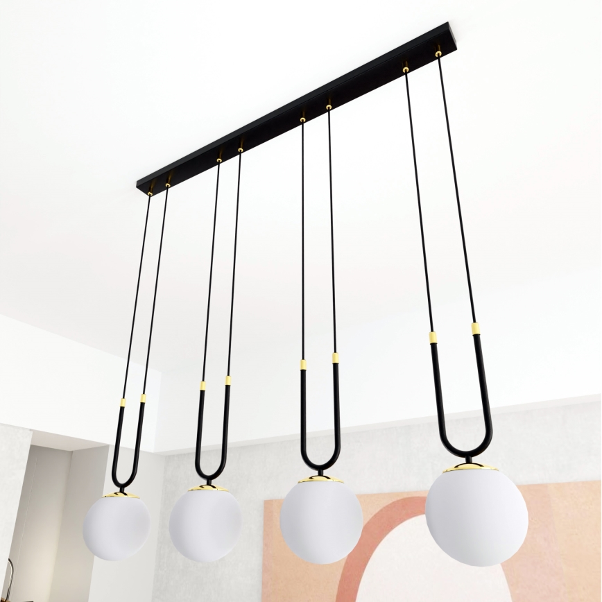 Luster na sajli GLAM 4xE14/10W/230V crna