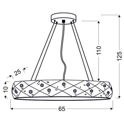 Luster na sajli GLANCE 5xG9/40W/230V