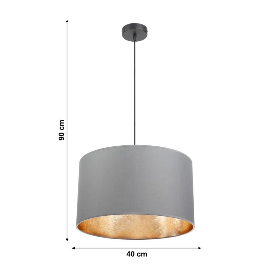 Luster na sajli GLEAM 1xE27/60W/230V siva/zlatna
