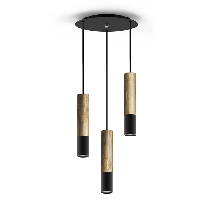 Luster na sjali GLEIZ WOOD 3xGU10/35W/230V