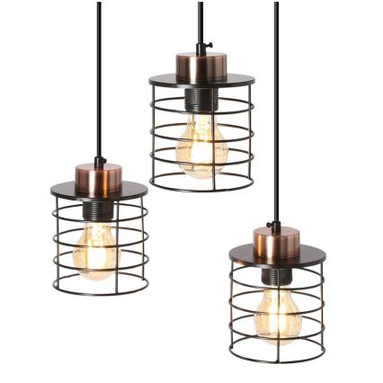 Luster na sajli GLOB 3xE27/40W/230V crna