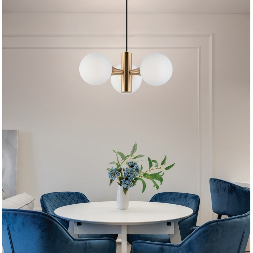 Luster na sajli GLOBE 3xE14/7W/230V zlatni