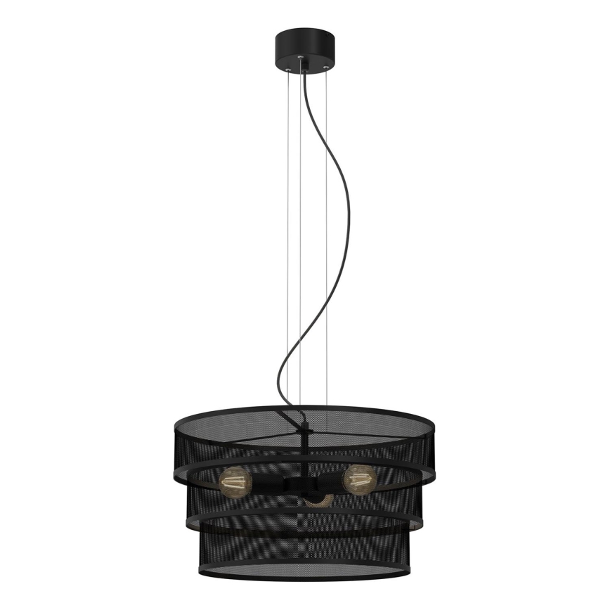 Luster na sajli GLUM 3xE27/60W/230V crna